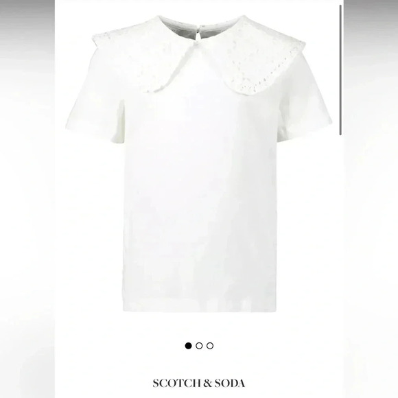 NWT Scotch and Soda Eyelet Collared Blouse Size 10/140 - Picture 1 of 9